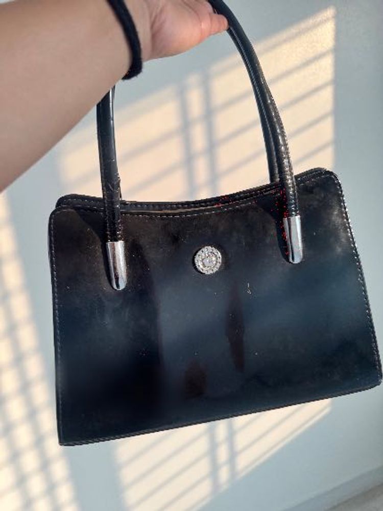 Black Patent Leather Handbag