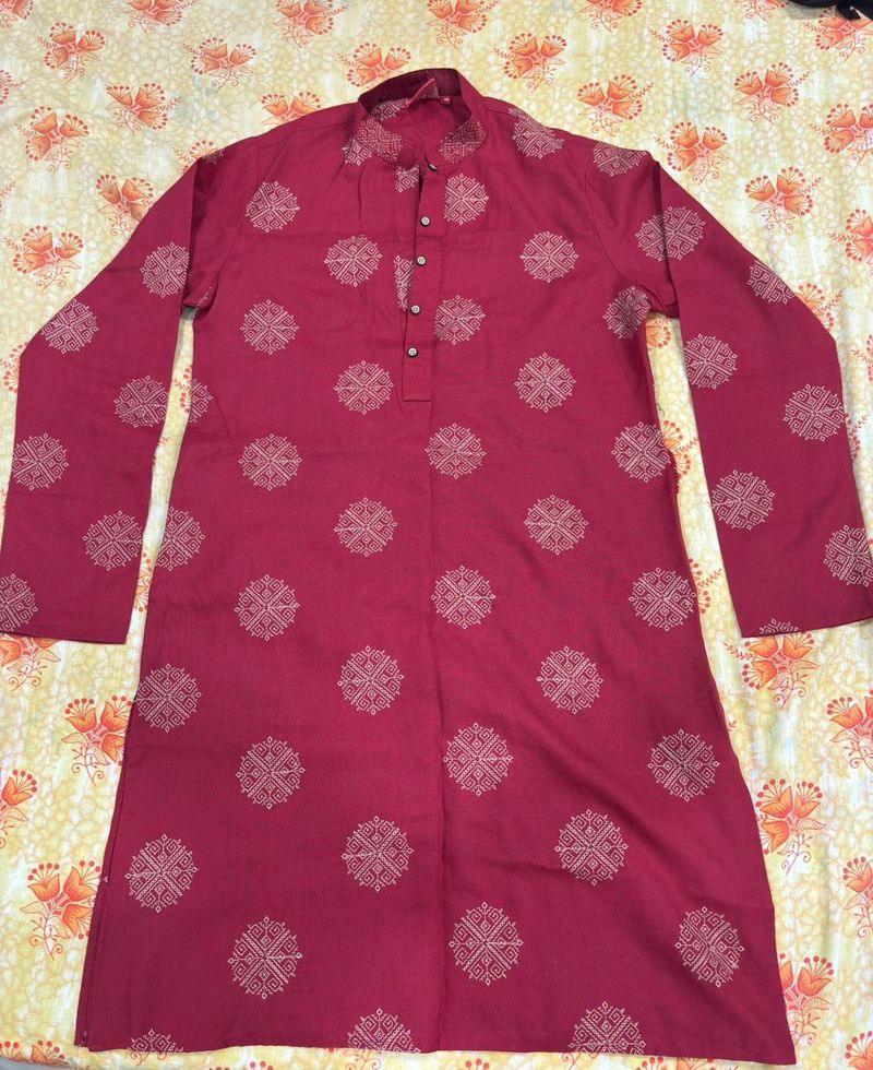 Festive Maroon Printed Kurta