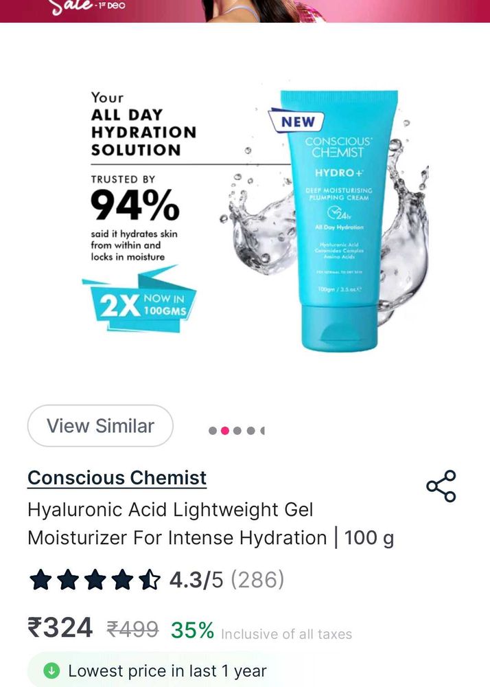 Conscious Chemist Hydro+ Plumping Cream