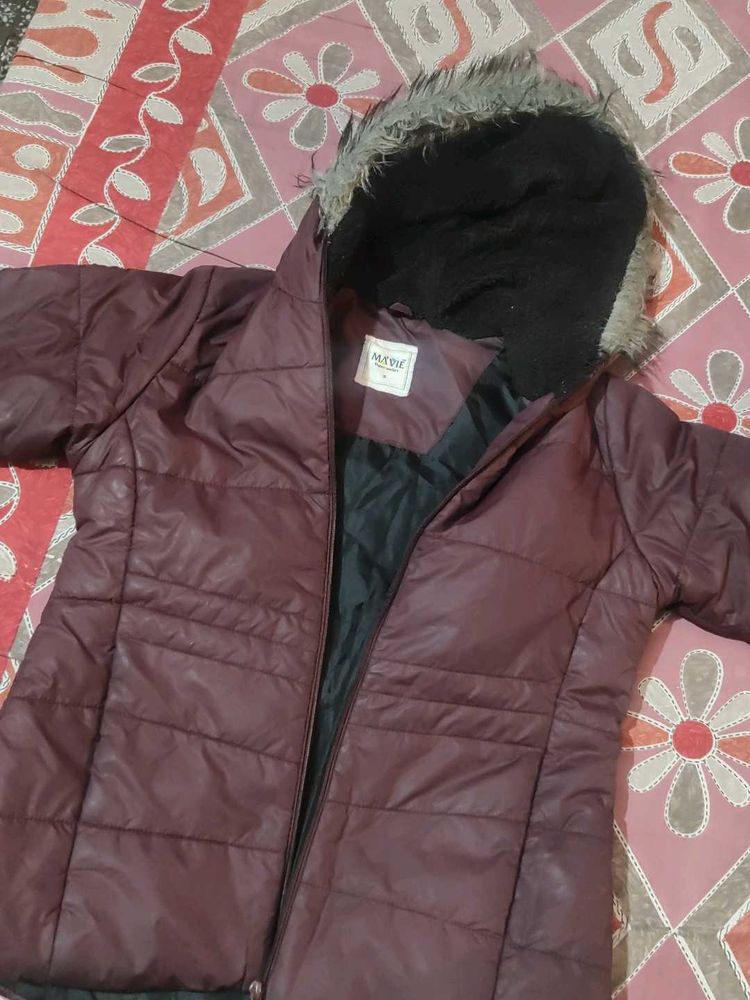 Burgundy Puffer Jacket