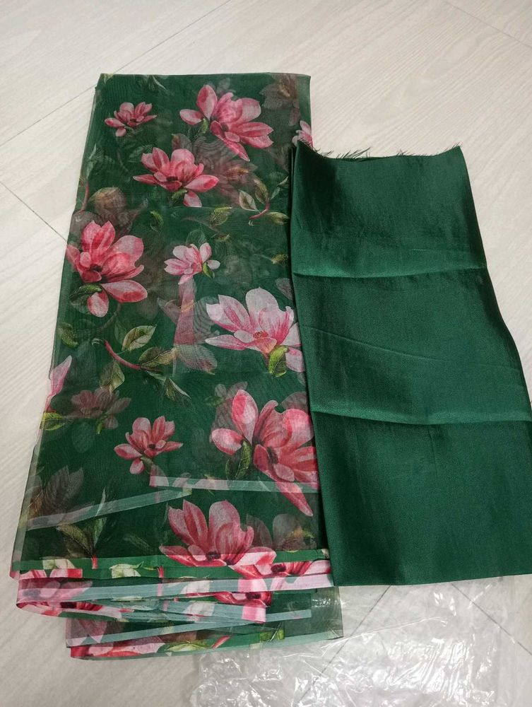 New Green Heavy Organza Saree