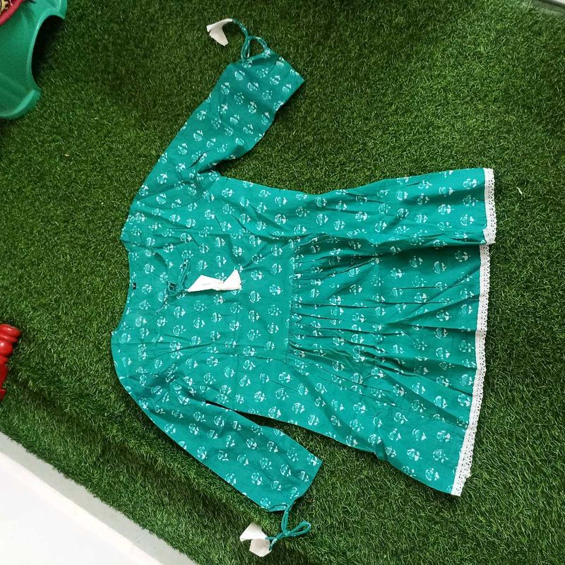 Girls Green Floral Top