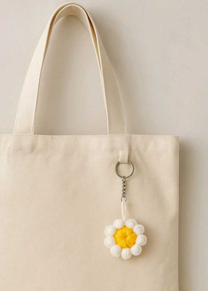 Daisy Crochet Keychain