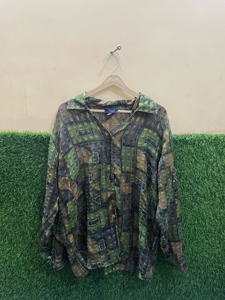 ELEGANT PRINTED POLYESTER SHIRT FOR WOMEN