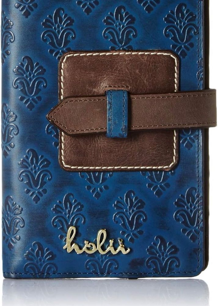 Royal Blue Embossed Leather Wallet by Holii