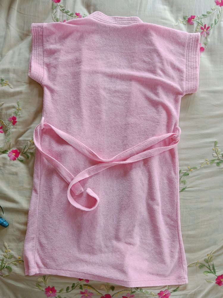 Pink Bathrobe For Children Upto 10yrs