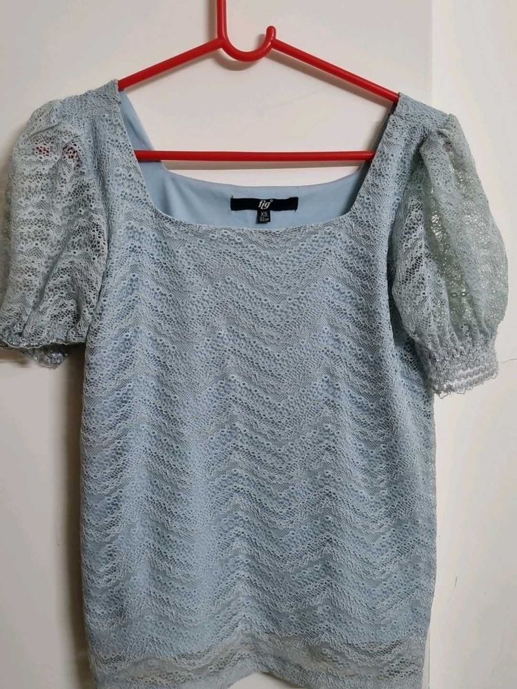 Lace Puff Sleeve Top