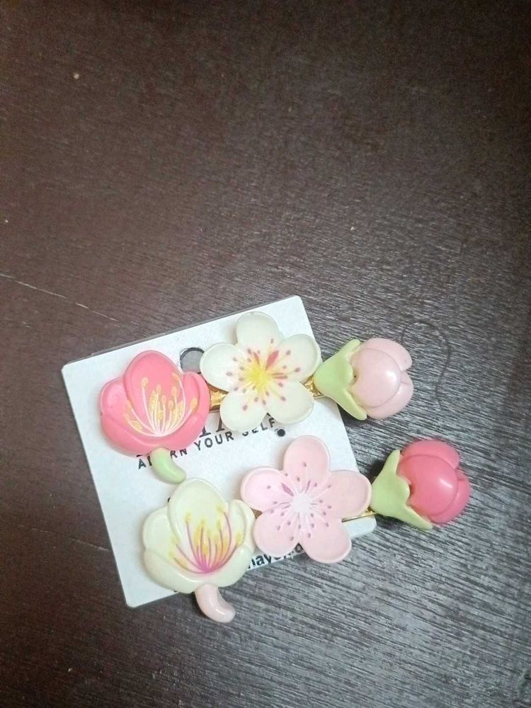 Floral Hair Clips - Set of Two