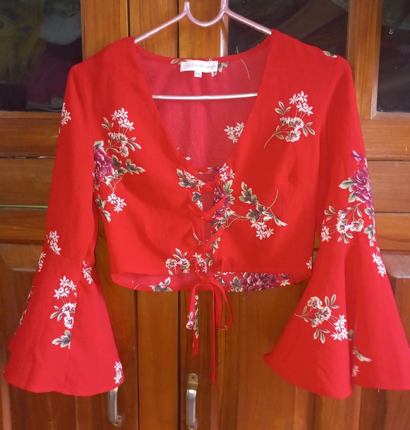 Shein Red Tie Crop Top..