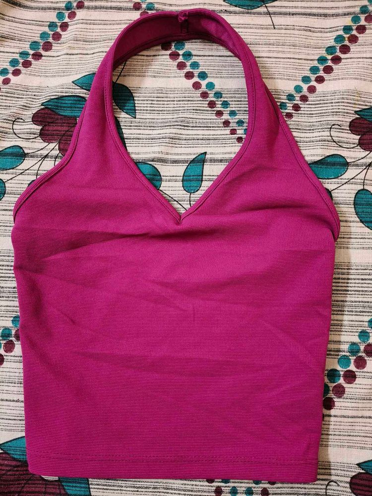 Tokyo Talkies Women Stunning Magenta Solid Top