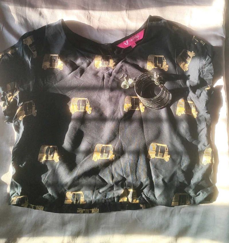 Funky 'Auto Rickshaw' Print Top