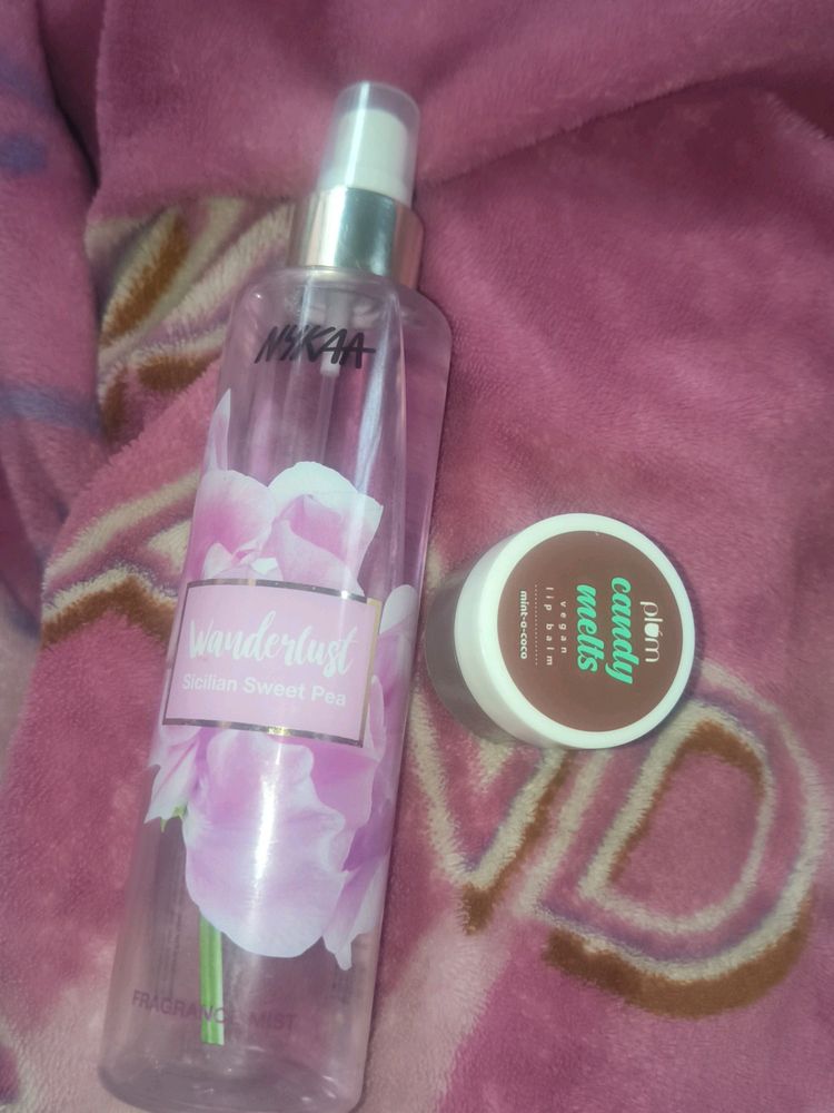 mNykaa Wanderlust Fragrance Mist+ Plum Lip Balm