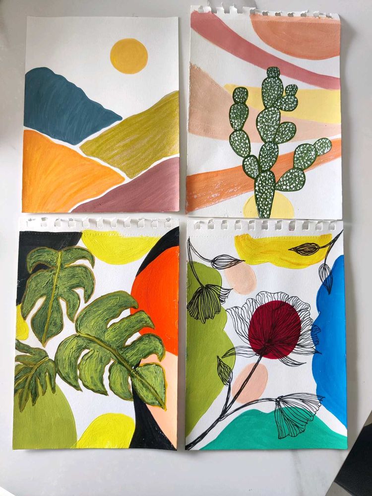 Boho Paintings Set