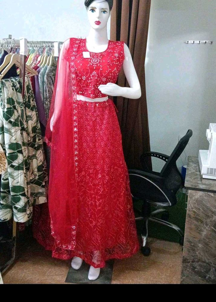 Red Embellished Lehenga Choli