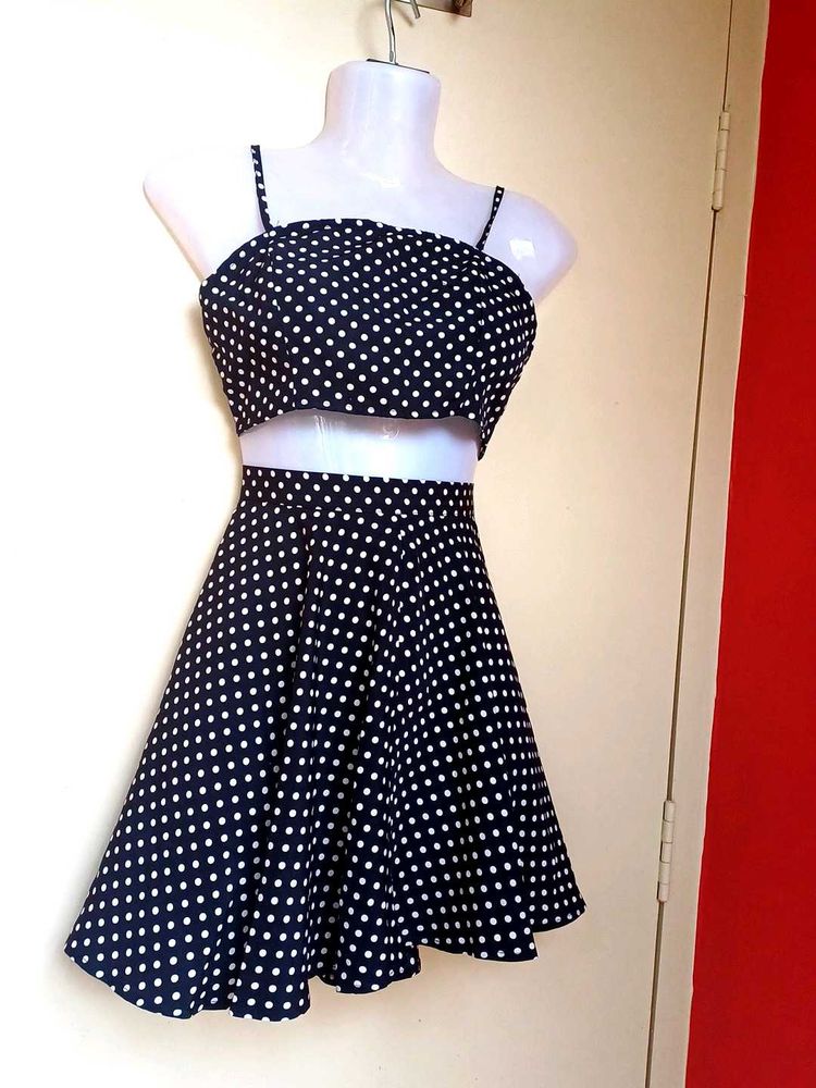 Polka Dot Co-ord Set shirt and top