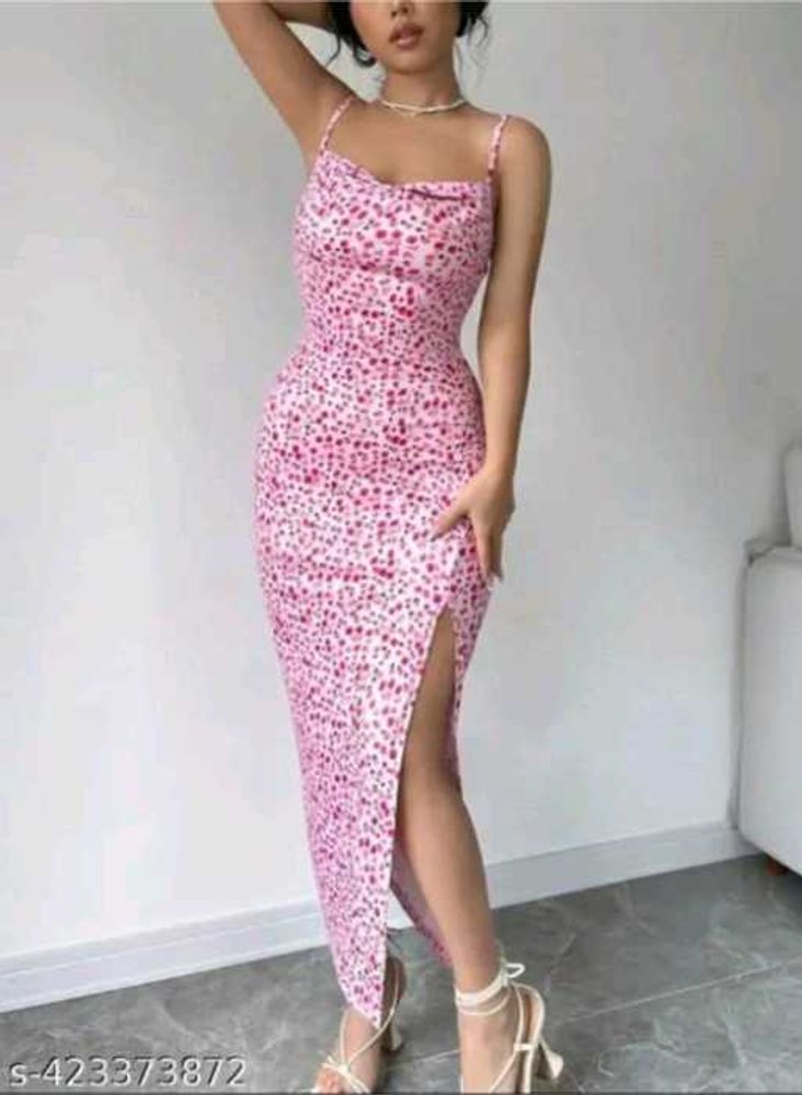 Pink Print Slip Dress