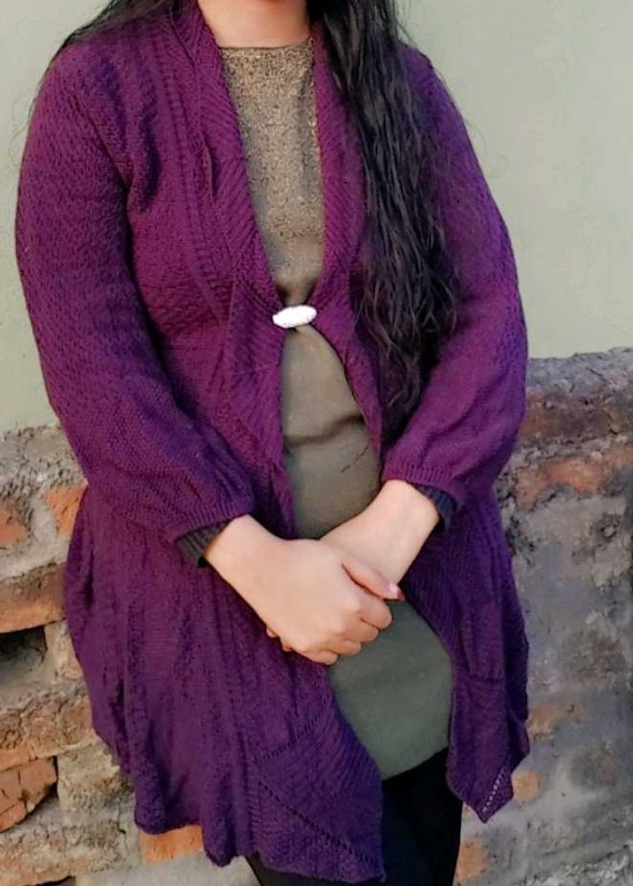 Purple Knit Cardigan