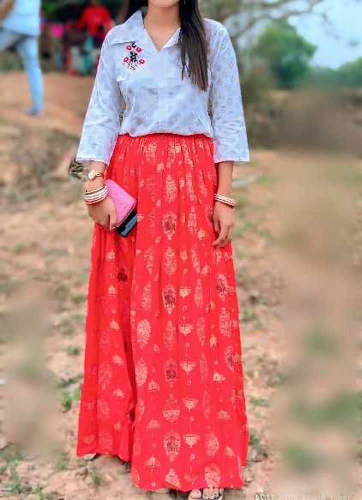 Elegant Blouse &amp; Skirt Set