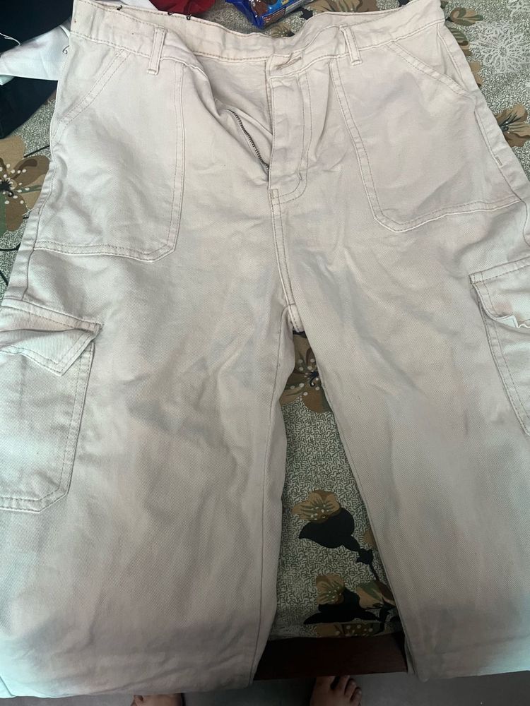 Beige Cargo Pants