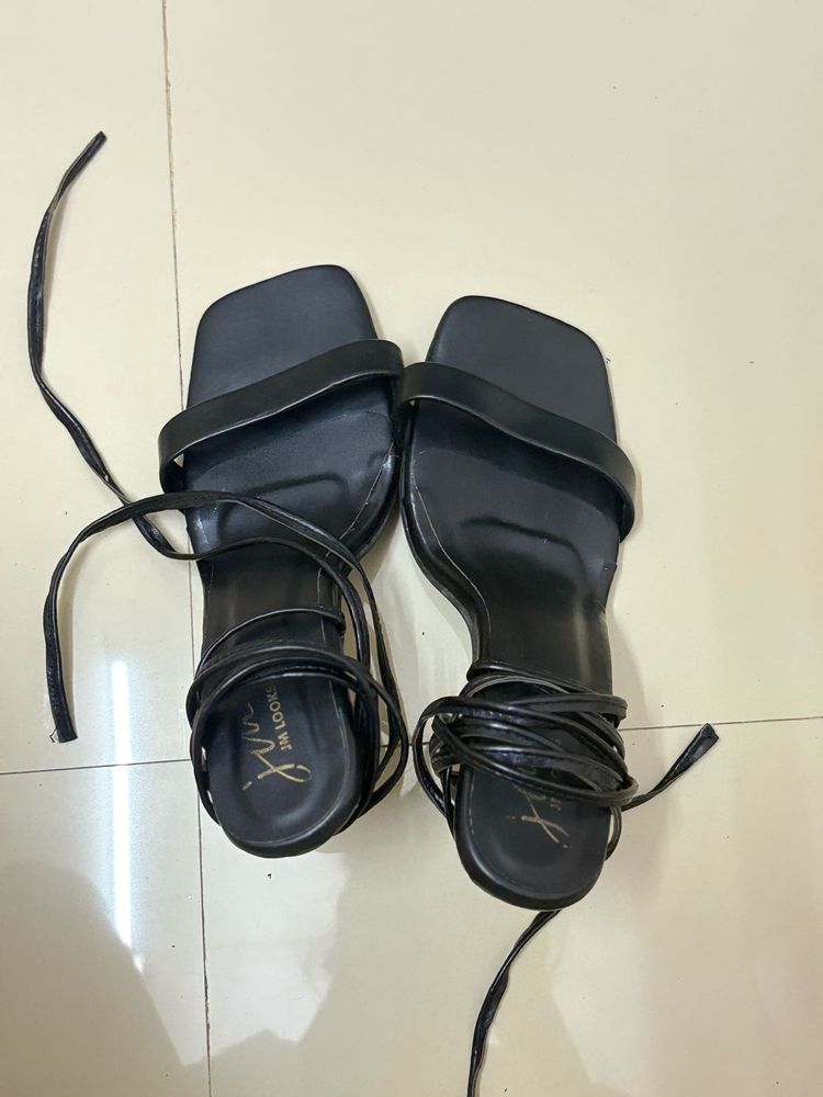 Strappy Black Heels