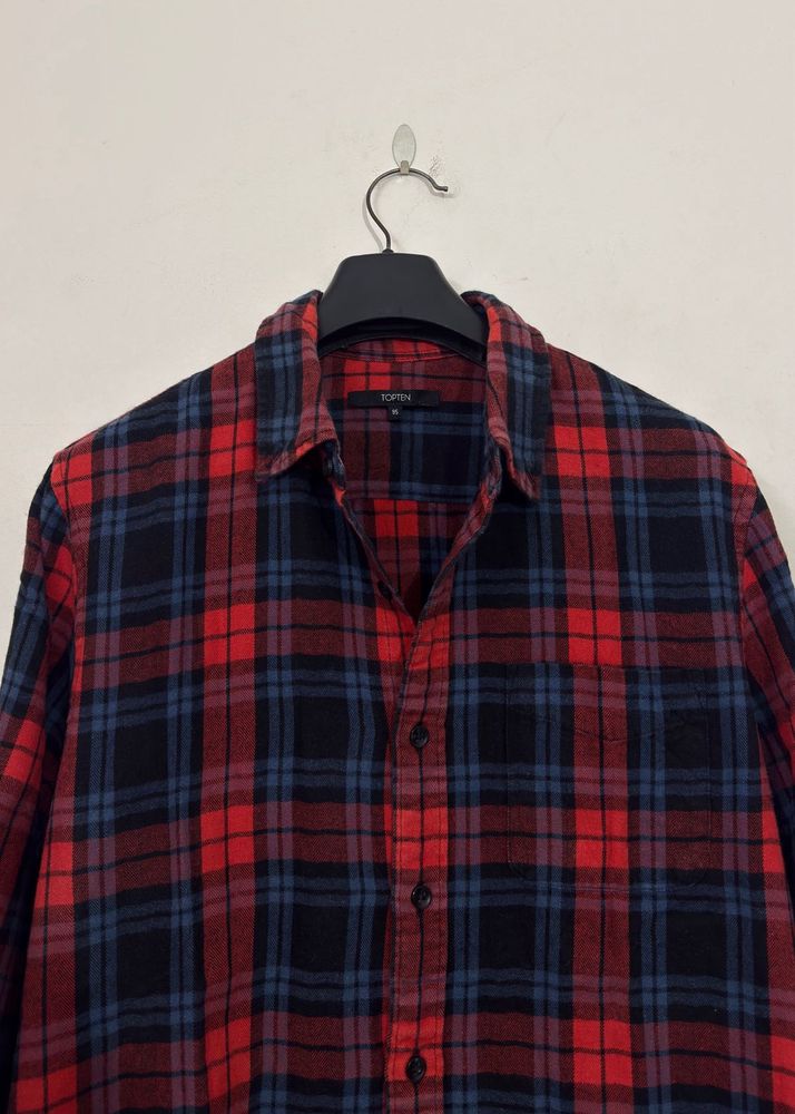 Esprit Red Plaid Flannel Shirt
