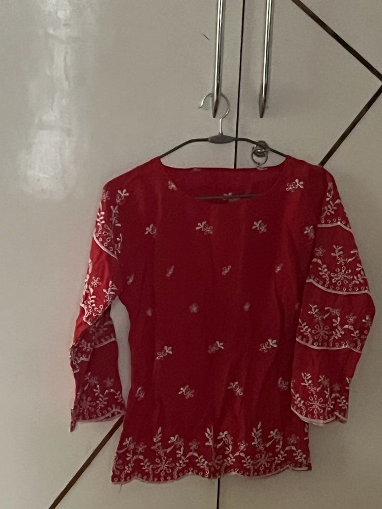 Flower Print Top With Full Sleeves