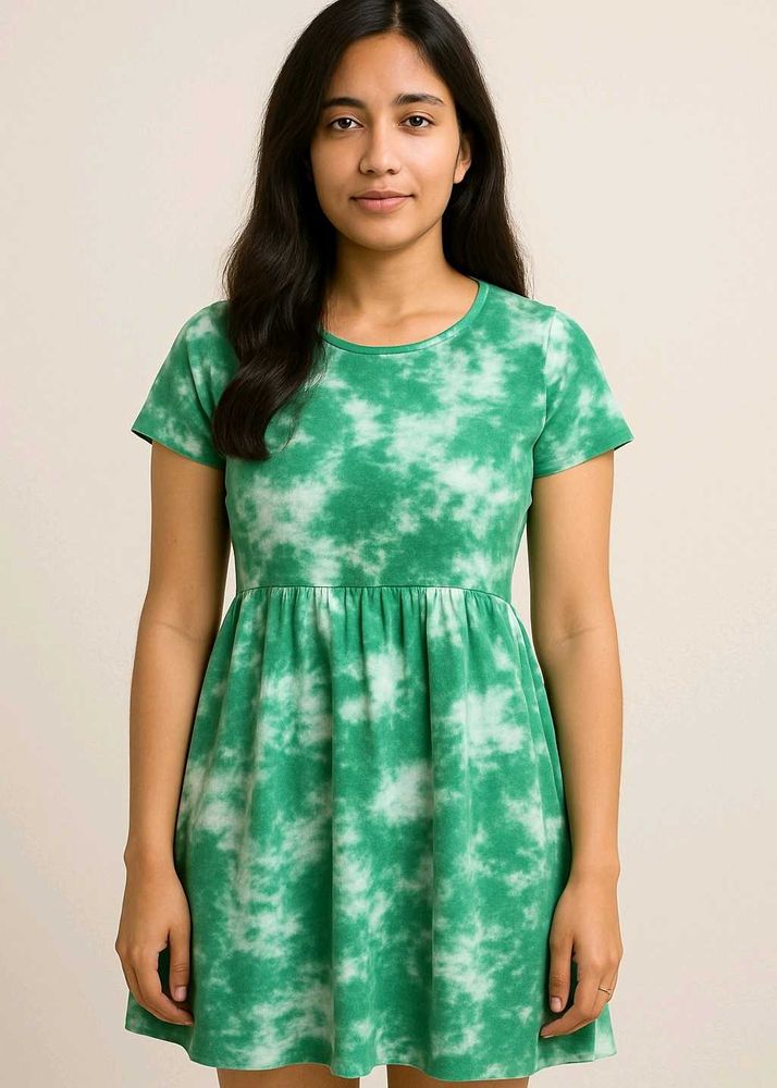 Green Tie-Dye T-Shirt Dress (New)