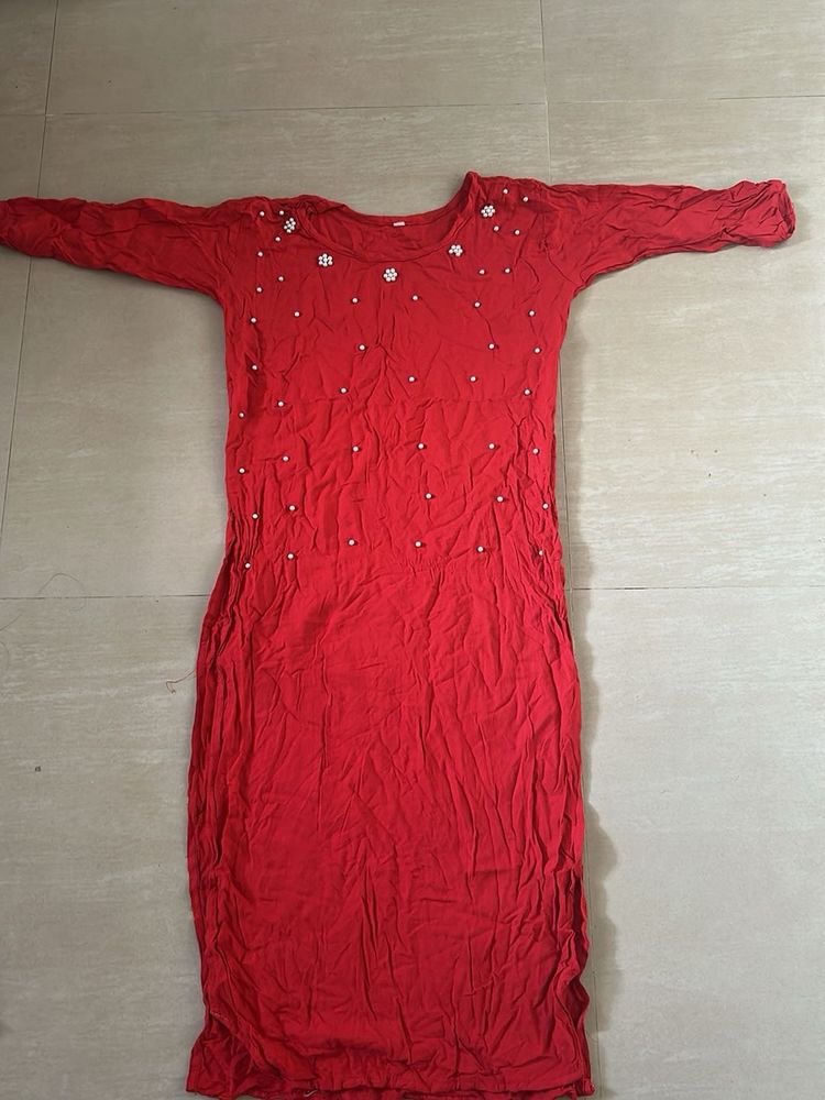 Red Embellished Dress