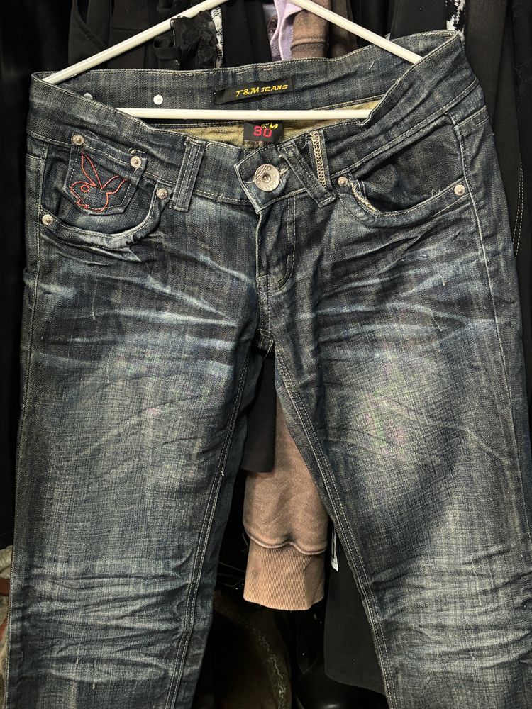 y2k playboy denim jeans        size S