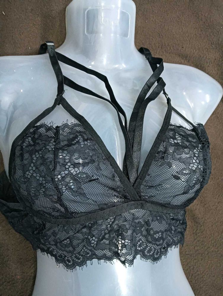 Lace Bralette with 🖤Strappy Detail