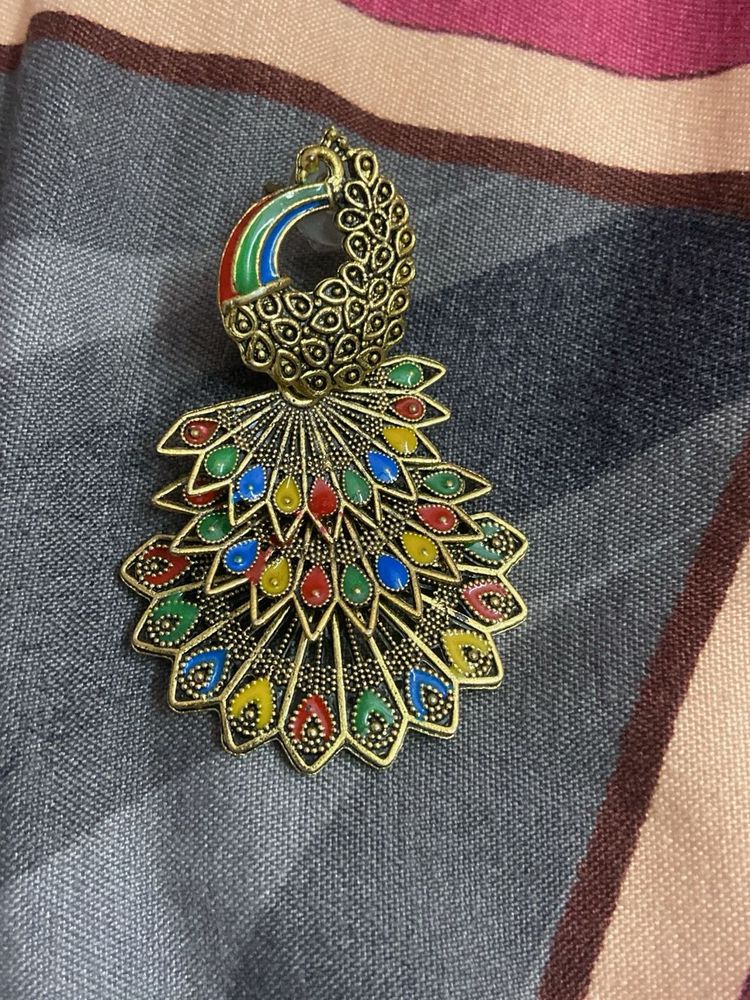 Peacock Statement Earring