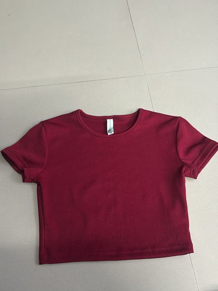 NEWME Maroon Crop Top