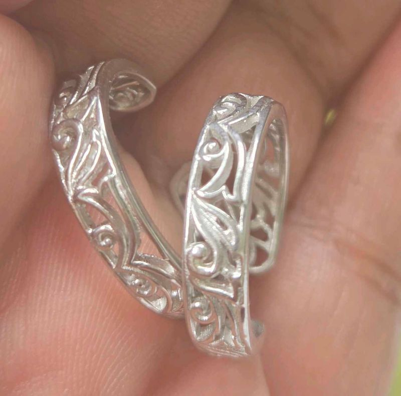 Adjustable filigree 925 Silver mettis/toerings