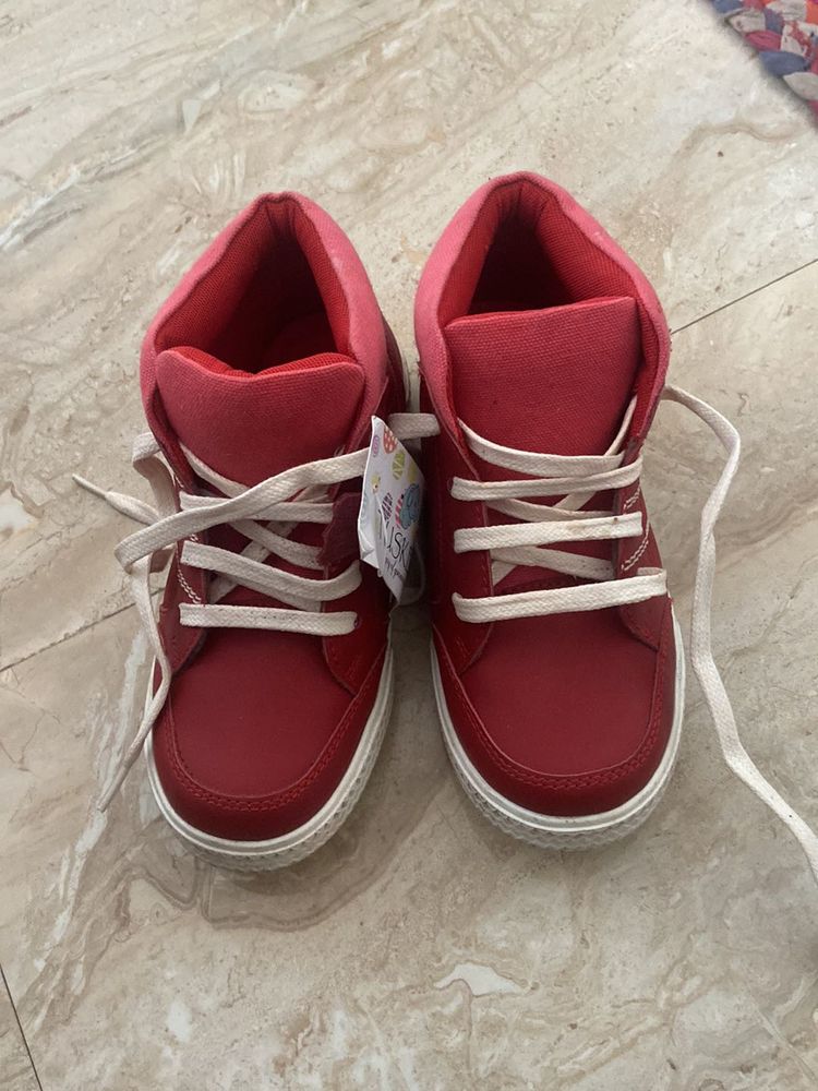 Red High-Top Sneakers