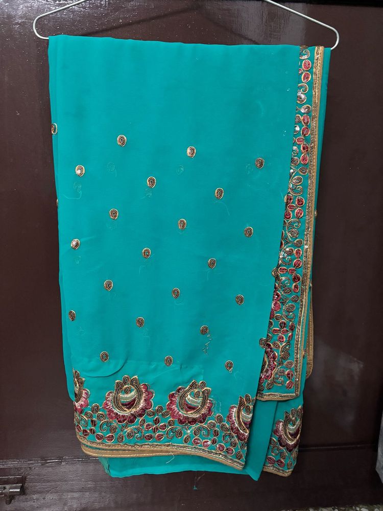 Elegant Teal Saree