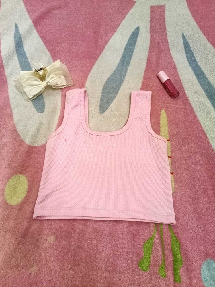 Pink Crop Tank Top