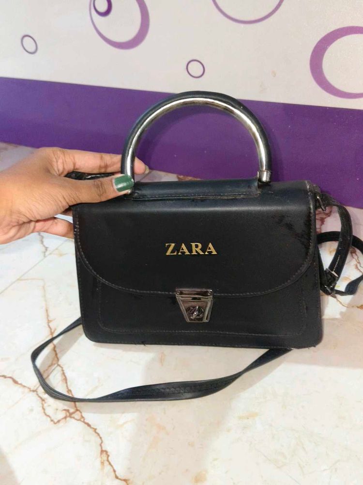 Zara Black Crossbody Bag First Copy