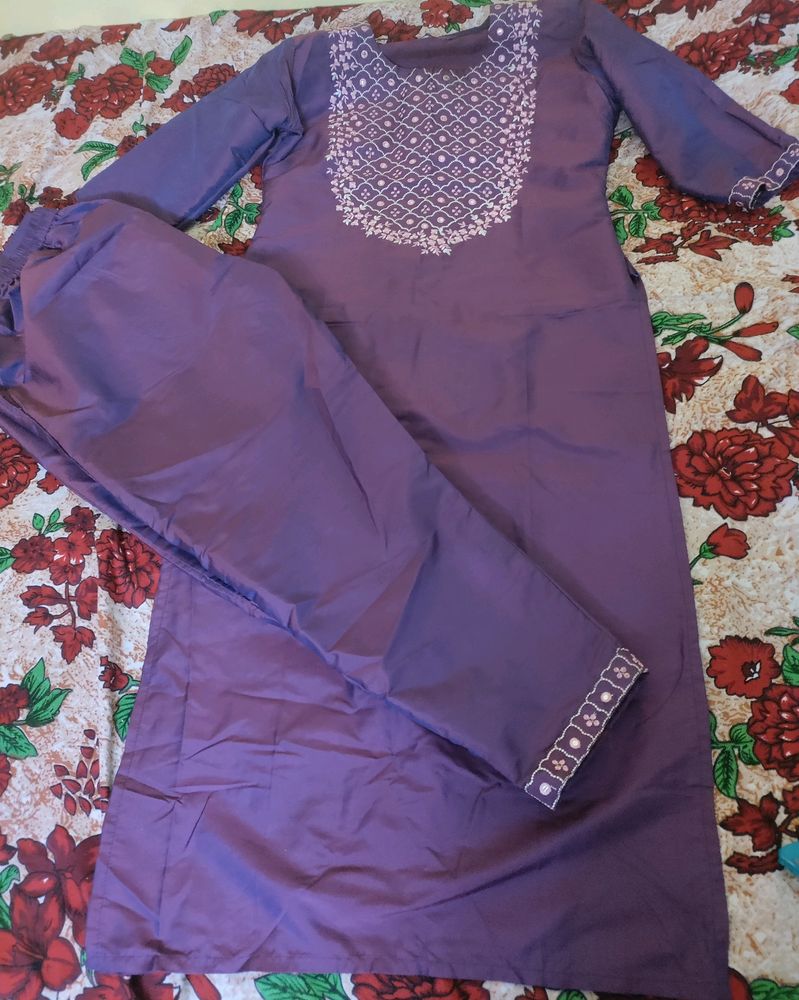 Traditional Kurta And Palazzo Set With Dupatta