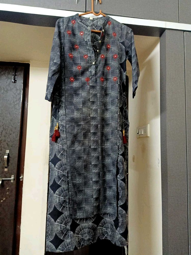 ANOUK Elegant BLACK Printed Kurta
