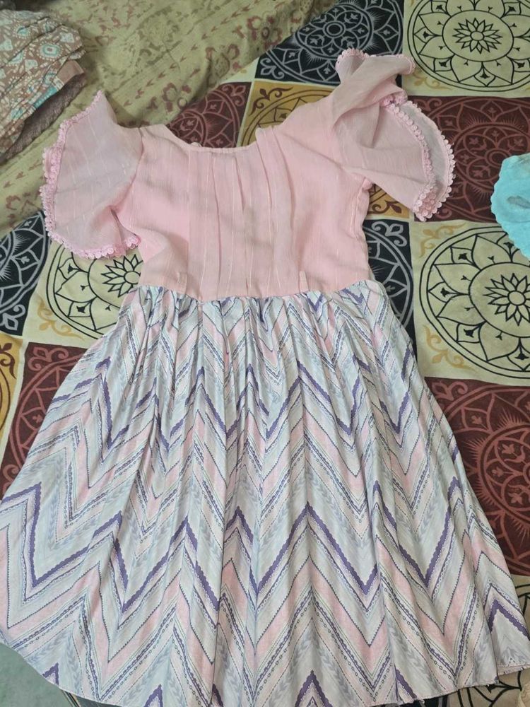 Girl Frock Pink Color Casual Wear