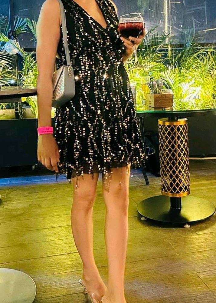 Black Sequence Party Dress