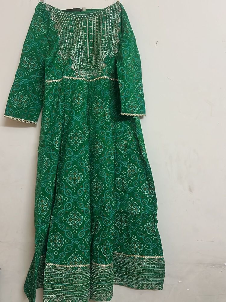 BHADHANI PRINT GREEN KURTI