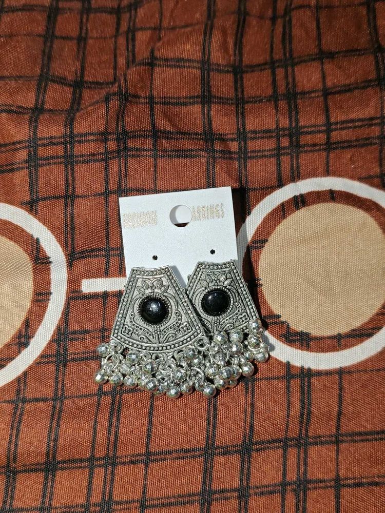 Ethnic Silver Jhumka Earrings