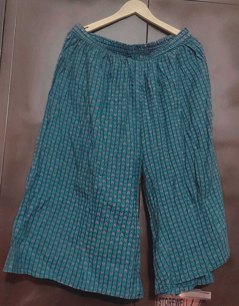 Sea🌊Blue Green Cotton Pyjama Capri 34 Waist