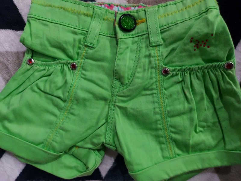 Green Shorts For Infants