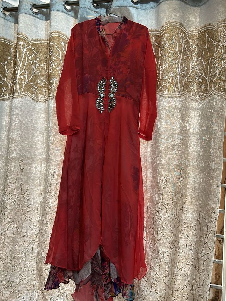Elegant Red Ethnic Gown