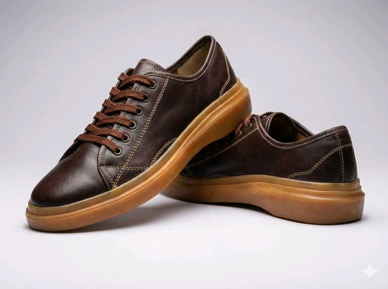 Classic Brown Leather Sneakers