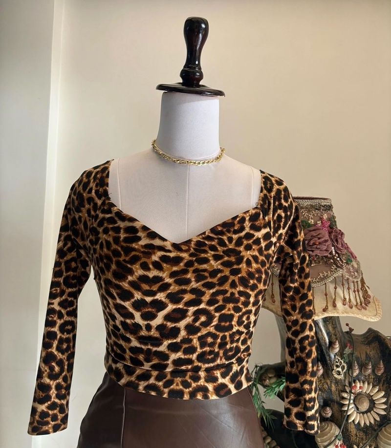 Leopard Print Long Sleeve Top