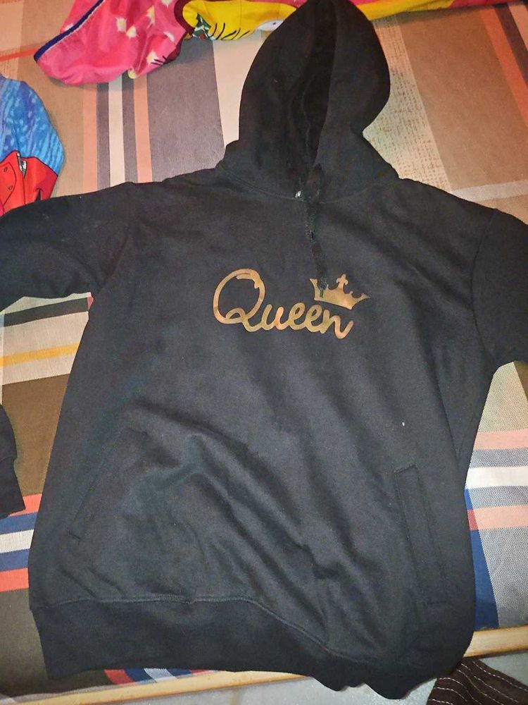 Queen Graphic Black Hoodie