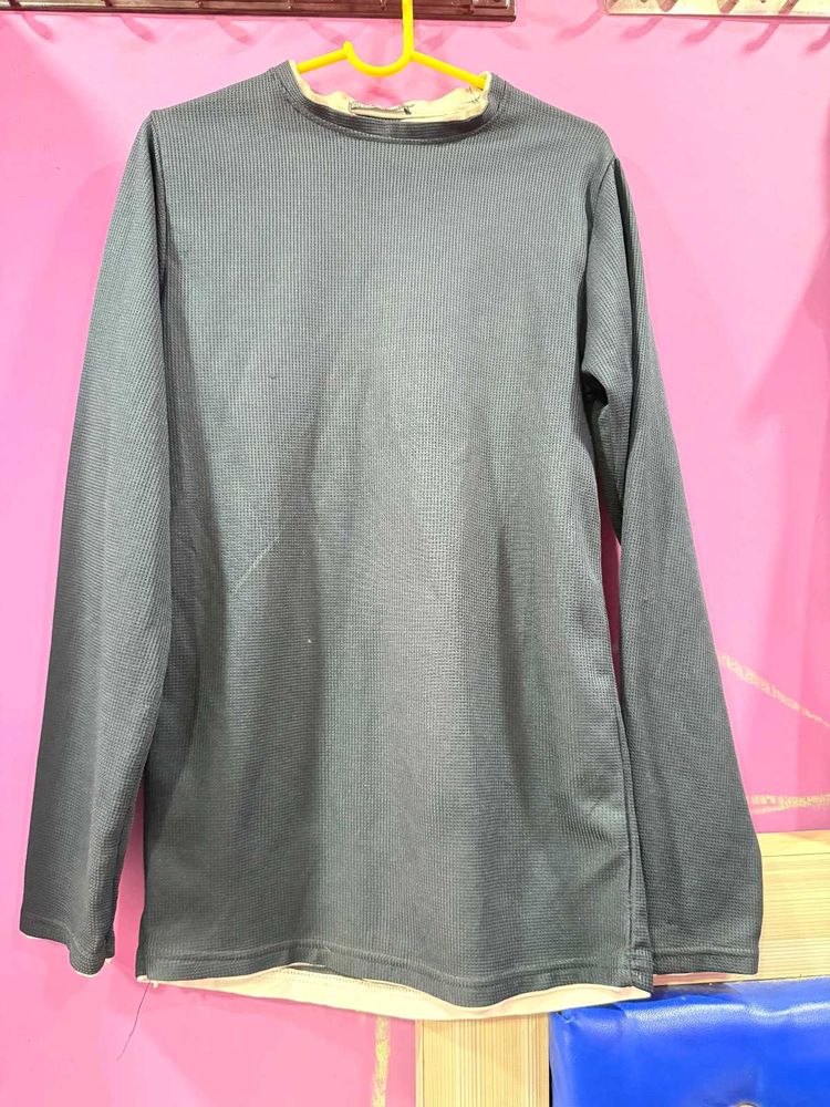 Gray Long Sleeve Top
